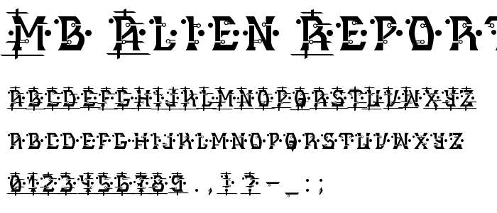 MB Alien Report 72 font